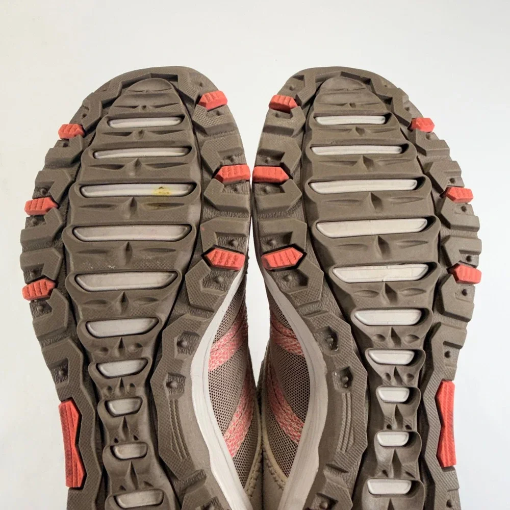 Skechers Seager Hiker Shoes Womens 10 Taupe Pink Bungee Athleisure Trail Slip On